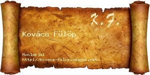 Kovács Fülöp névjegykártya